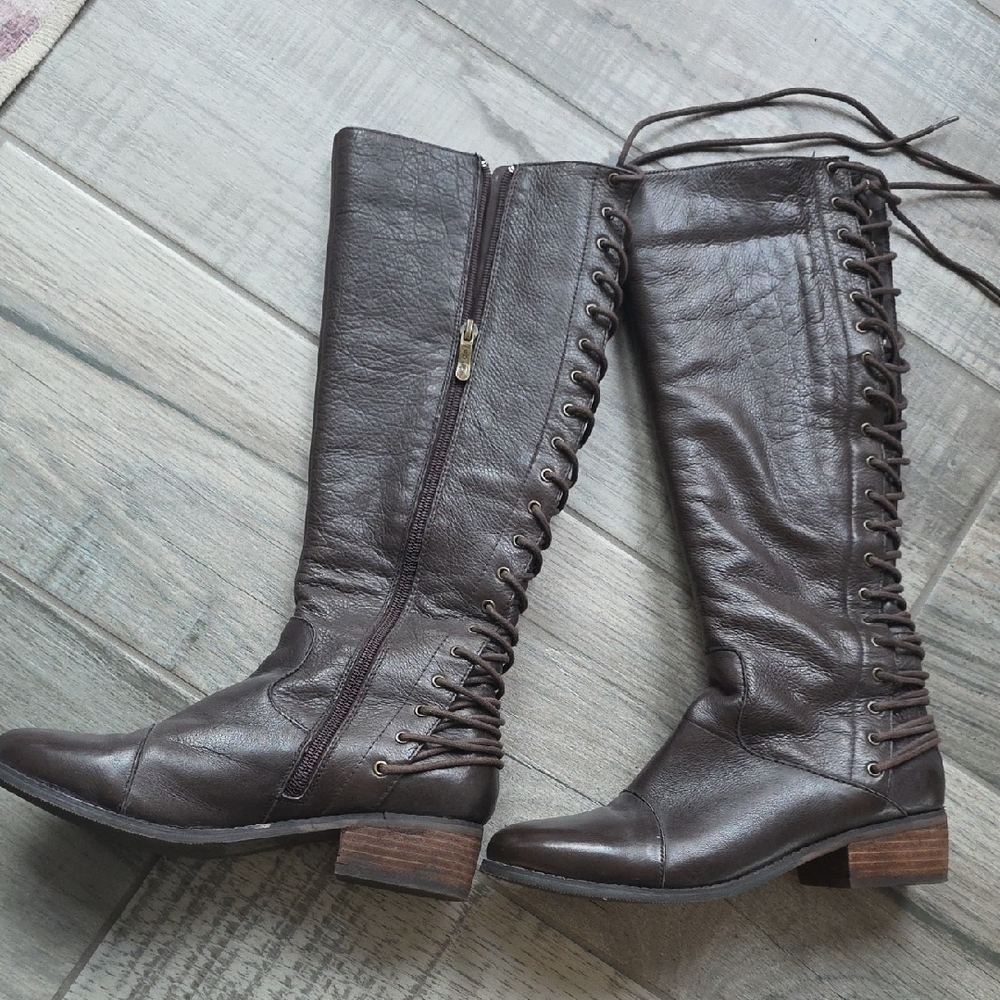 Two Lips Dark Brown Over the Knee Boots